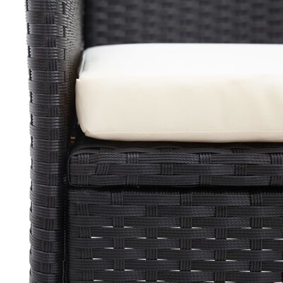 Παγκάκι Διθέσιο Κήπου VidaXL Με Tραπεζάκι από Συνθετικό Ρατάν 143x65x88 cm - Μαύρο image 5