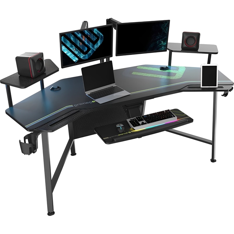 EUREKA ERGONOMIC Γραφείο Gaming Eureka Ergonomic από Ατσάλι 180x76cm - Μαύρο