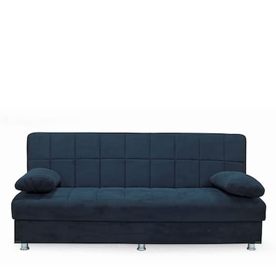 Τριθέσιος Καναπές Κρεβάτι Esmarket Laura II 190x75cm - Μαύρο image 0