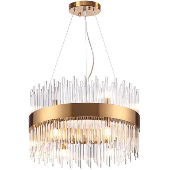 Φωτιστικό Οροφής Aca Decor Dynasty G9 Μεταλλικό 50x30cm - Χρυσό/Διάφανο image 0