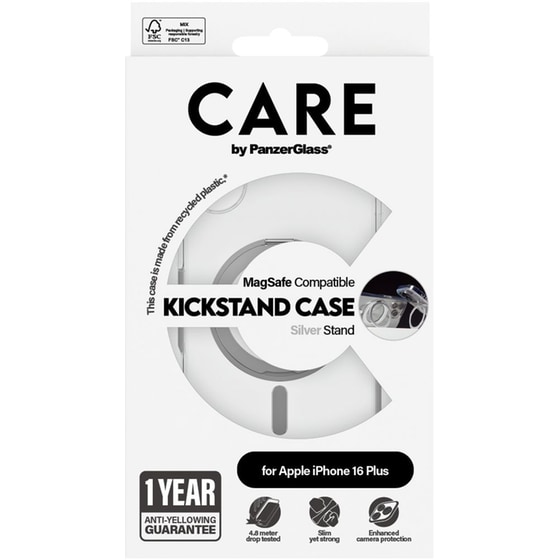 Θήκη Apple iPhone 16 Plus - PanzerGlass MagSafe Kickstand Case - Transparent with Black Stand image 3