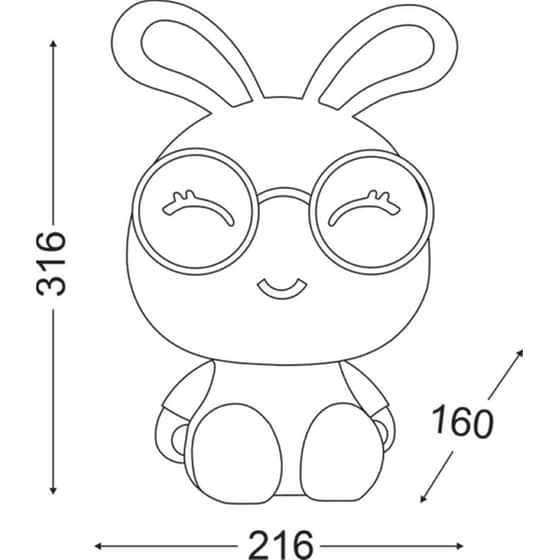 Παιδικό Επιτραπέζιο Φωτιστικό Aca Mt150331p Bunny image 2