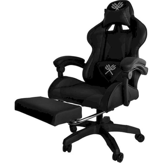 Καρέκλα Gaming Malatec 24243 με Υποπόδιο από Οικολογικό Δέρμα - Μαύρη image 2
