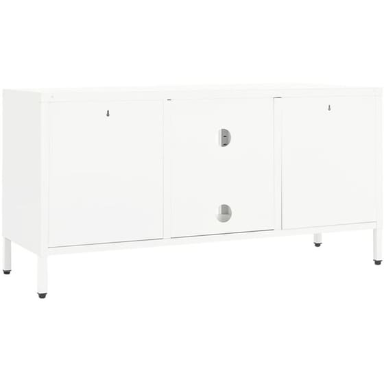 Έπιπλο Τηλεόρασης VidaXL Ατσάλι Και Γυαλί 105x35x52cm - Λευκό image 4