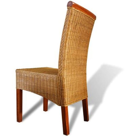 Καρέκλες Τραπεζαρίας Vidaxl από Γνήσιο Ρατάν 4 Τμχ - Καφέ image 3