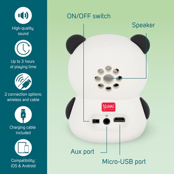 Φορητό Ηχείο Legami με Stand Panda image 2