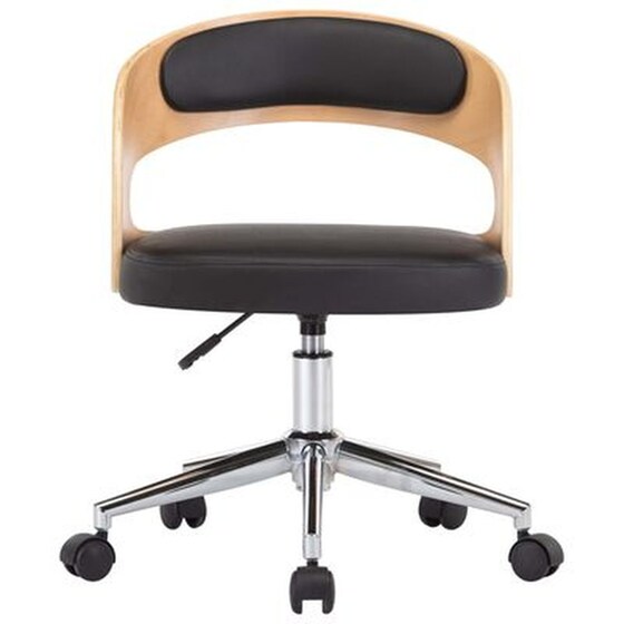 Καρέκλες Τραπεζαρίας Vidaxl από Ξύλο/Συνθετικό Δέρμα Περιστρεφόμενη 2 Τμχ - Μαύρες image 2