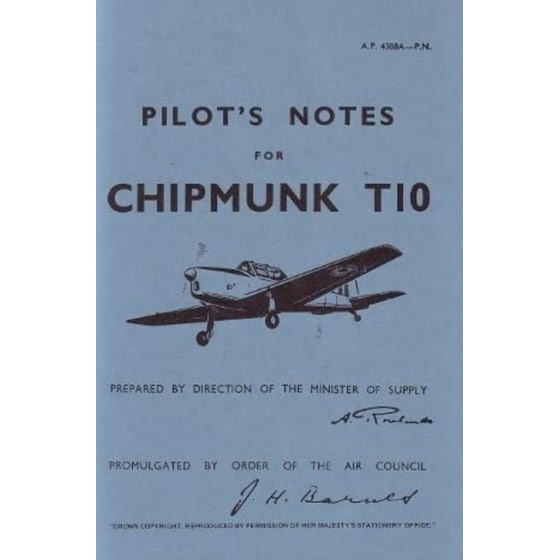 Chipmunk T10 Pilot's Notes image 0