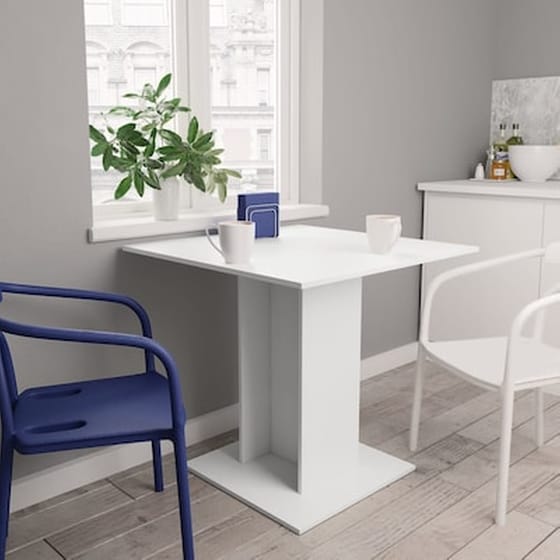 Vidaxl Τραπεζαρία Λευκή 80 X 80 X 75 Εκ. Από Μοριοσανίδα image 0