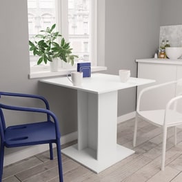 Vidaxl Τραπεζαρία Λευκή 80 X 80 X 75 Εκ. Από Μοριοσανίδα