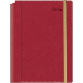 Ημερολόγιο Ημερήσιο 2026 Θεοφύλακτος 12M Borneo Saffiano Κόκκινο