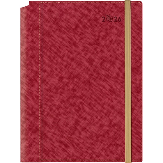 Ημερολόγιο Ημερήσιο 2026 Θεοφύλακτος 12M Borneo Saffiano Κόκκινο image 0