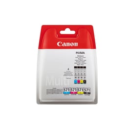 Canon CLI-571 Κυανό / Ματζέντα / Κίτρινο / Μαύρο Πακέτο 4 Μελανιών Εκτυπωτή 0386C006AA