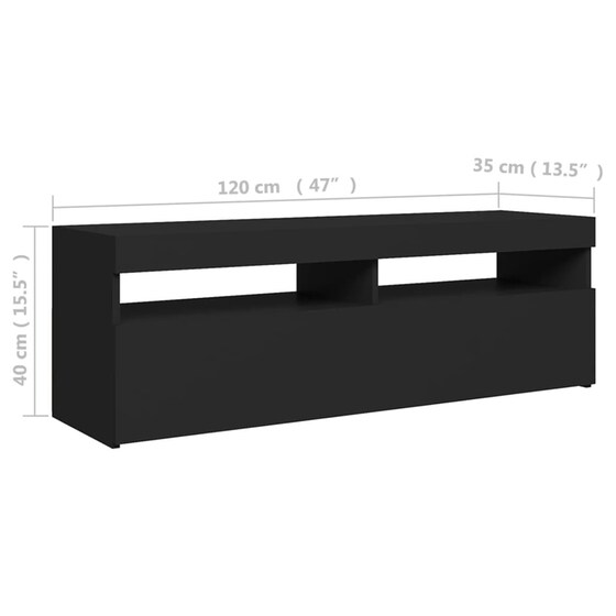 Έπιπλο Τηλεόρασης VidaXL από Μοριοσανίδα 120x35x40cm  - Μαύρο image 1