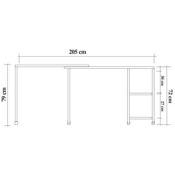 Γωνιακό Γραφείο 24Mall Pratica Atlantic Pine  από Μοριοσανίδα 125x54.5x79 cm - Μαύρο/Καφέ image 6