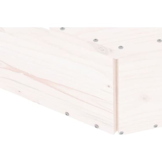 VidaXL Αμμοδόχος με Καθίσματα Οκτάγωνη 111x111x20cm Ξύλινη - Λευκό image 6
