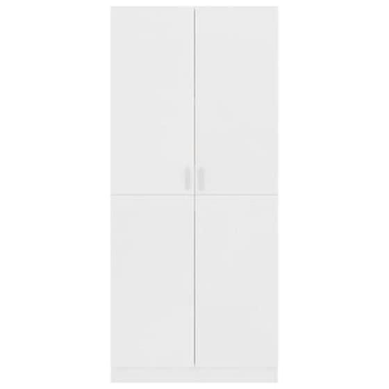 Δίφυλλη Ντουλάπα Vidaxl από Μοριοσανίδα 80x52x180cm - Λευκό image 2