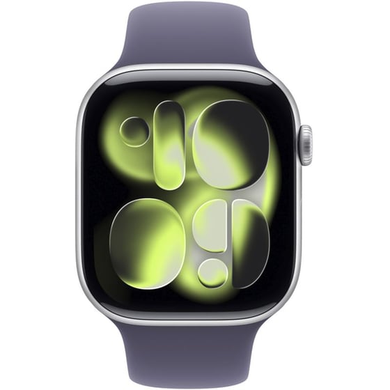 Apple Watch Series 11 GPS + Cellular 46mm Silver Aluminium Case with Purple Fog Sport Band - S/M image 2