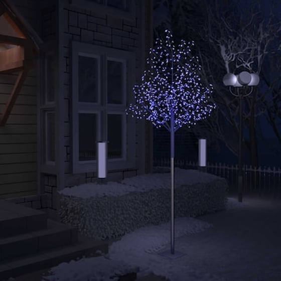 Χριστουγεννιάτικο Δέντρο VidaXL από Φωτάκια 600 Led 3m - Μαύρο/Μπλε image 0