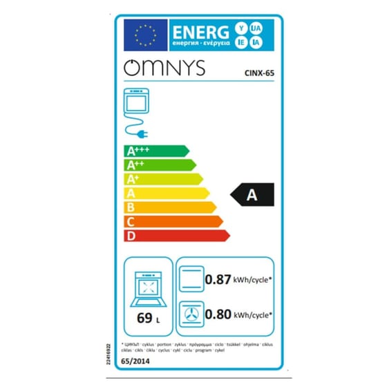 OMNYS CINX-65 69 Lt - Inox Ηλεκτρική Κουζίνα Κεραμική image 4