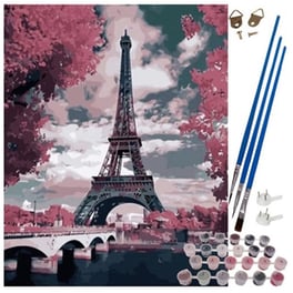 Ζωγραφική Με Νερομπογιές Σε Αριθμημένες Περιοχές Σχέδιο Eiffel Tower
