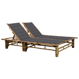 Ξαπλώστρα VidaXL από Μπαμπού 200x130x24-87 cm - Ανθρακί/Καφέ
