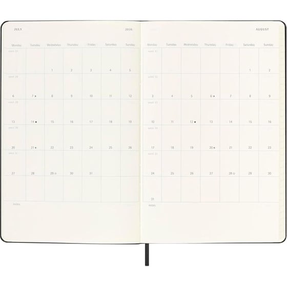 Ημερολόγιο Εβδομαδιαίο Moleskine 2025-2026 18Μ Οριζόντιο Large Black Hard image 5