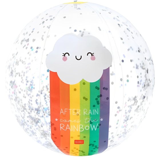 Φουσκωτή Μπάλα Παραλίας Legami Glitter Rainbow - Διάφανη image 0
