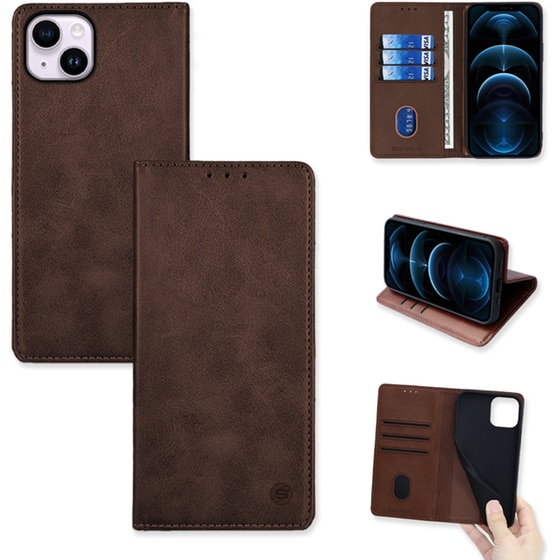 Θήκη Apple iPhone 14 Plus - Vintage Magnet Book - Καφέ image 0