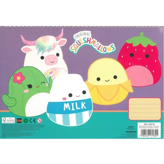 Μπλοκ Ζωγραφικής & Αυτοκόλλητα Gim 40Φ. Squishmallows image 0