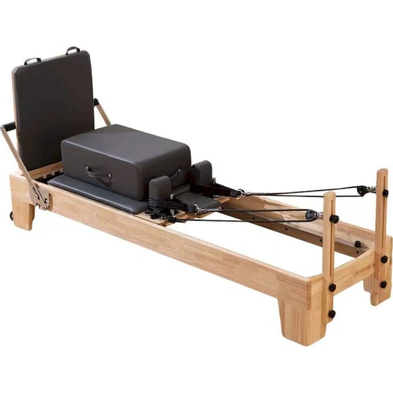 Κρεβάτι για Pilates Viking Reformer BWS-105850 από Μασίφ Ξύλο Οξιάς - Μαύρο image 0