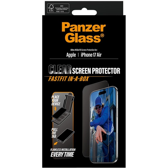 Προστατευτικό οθόνης Apple iPhone Air - PanzerGlass FastFit in-a-box - Ultra-Wide Fit Screen Protection image 3