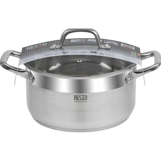 Κατσαρολάκι Ρηχό RESTO Casserole-RE92004 από Ανοξείδωτο Ατσάλι 22 cm 4.6 L Inox image 3