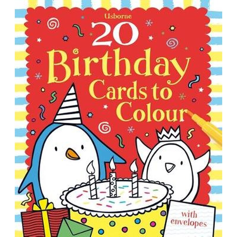 20 Birthday Cards to Colour