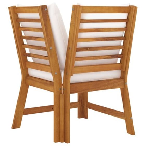 Καναπές VidaXL Γωνιακός Τμηματικός με Μαξιλάρια από Μασίφ Ξύλο Ακακίας 60.5x60.5x81 cm - Κρεμ image 4