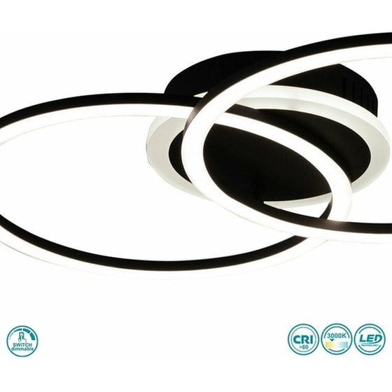 Trio Lighting Venida Πλαφονιέρα Οροφής 50εκ. Μαύρη με Ενσωματωμένο LED image 1