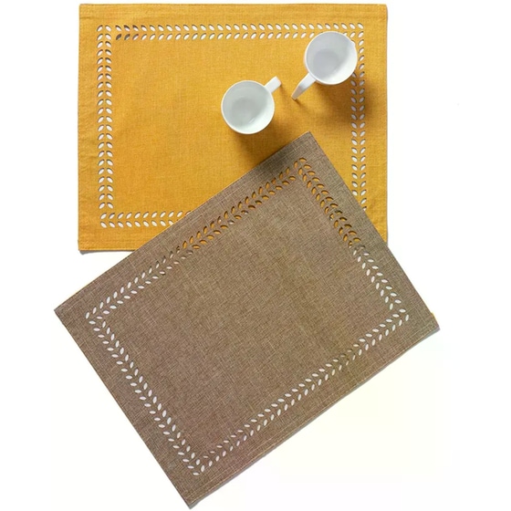 Σουπλά Silk Fashion 2 Όψεων από Πολυεστέρα 35x45cm - Καφέ/Κίτρινο image 0