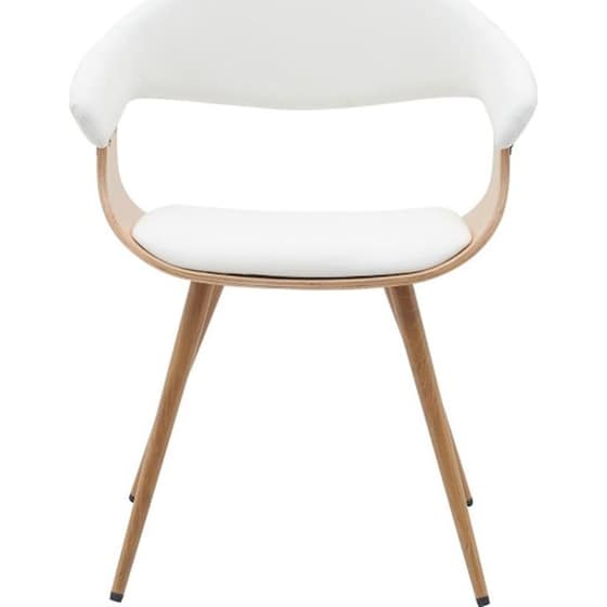 Καρέκλα Επισκέπτη 24Mall Debora από Τεχνητό Δέρμα & Ξύλο Plywood - Λευκή/Καφέ image 4