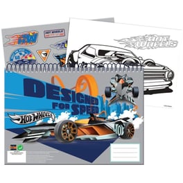 Μπλοκ Ζωγραφικής GIM Και Αυτοκόλλητα Hot Wheels Α4 40 Φύλλων