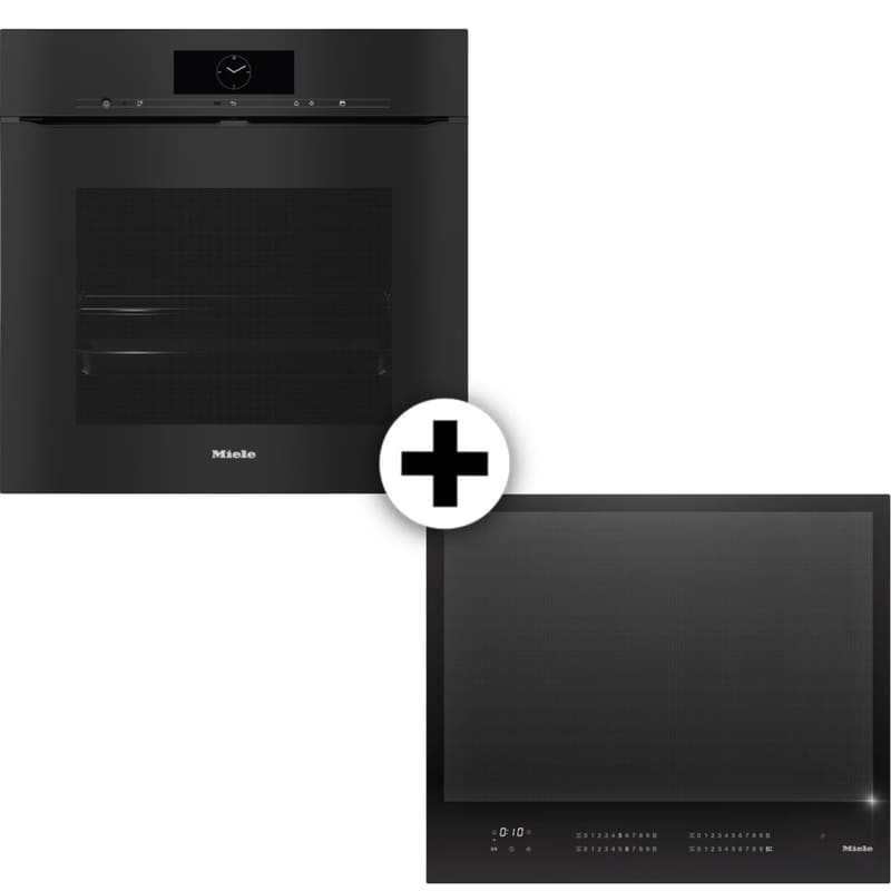 MIELE MIELE H7860BPX KM7867-1 FL 76 Lt Μαύρο Eντοιχιζόμενο Σετ Φούρνος και Εστία