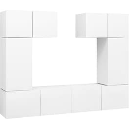 Έπιπλα Τηλεόρασης VidaXL Μοριοσανίδα 6 Τμχ 80x30x30cm - Λευκό