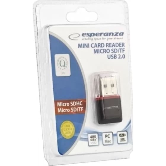 Esperanza EA134K MicroSD Card Reader Μαύρο image 3