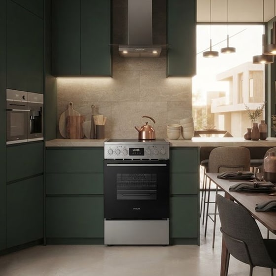 DAVOLINE CMFXS 1100 IX 70 Lt Inox Ηλεκτρική Κουζίνα Κεραμική image 4