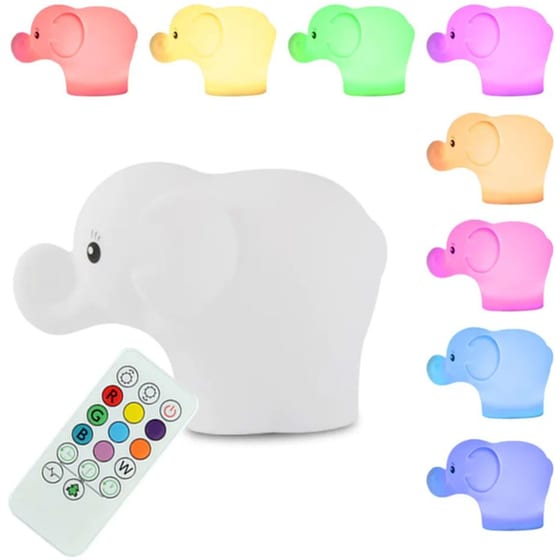 Παιδικό Φωτάκι Νυκτός Led Ango Elephant ANG-223 - Λευκό image 1