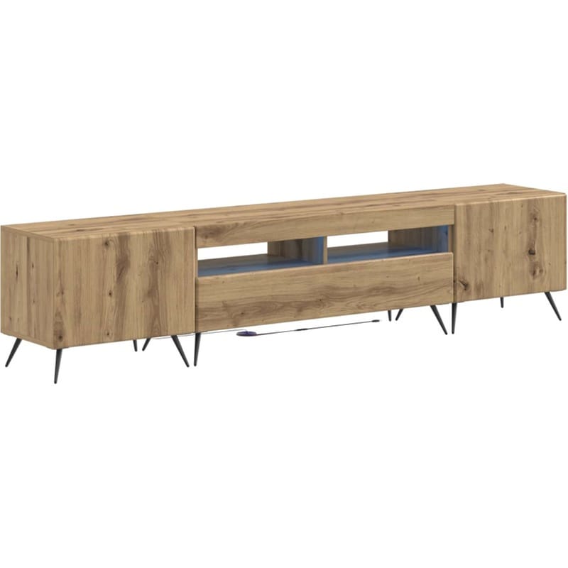 Έπιπλο Τηλεόρασης VidaXL BREDA με LED 3 τμχ 198 x 35 x 43 cm - Artisan Δρυς