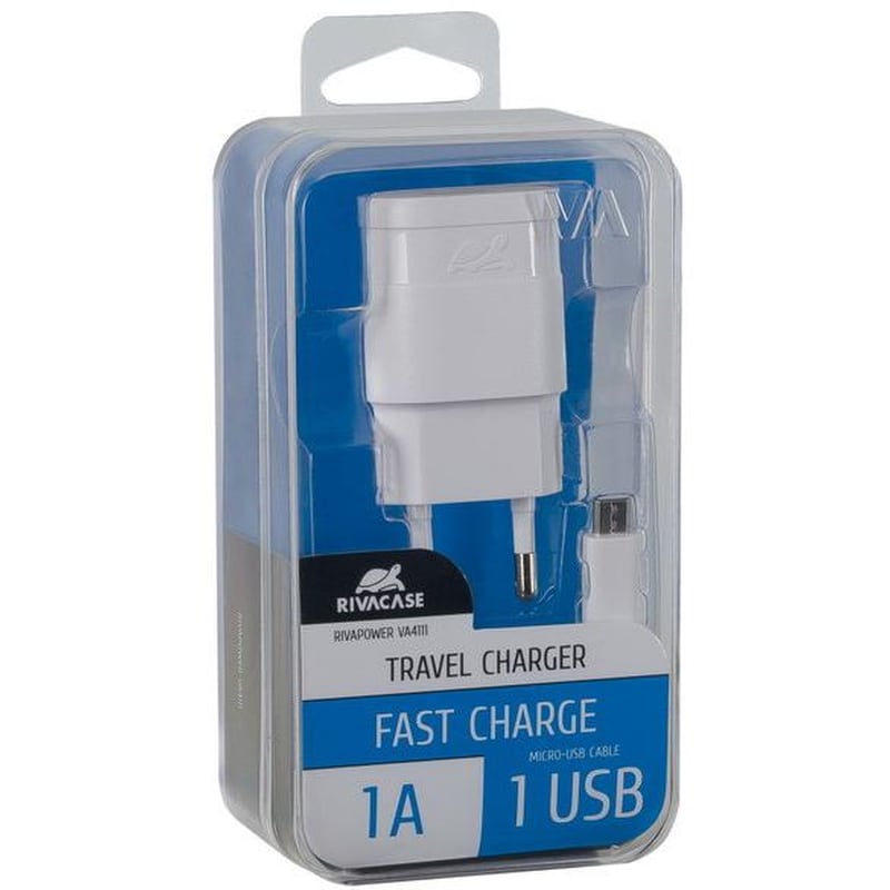 Φορτιστής Πρίζας Rivacase VA4111WD1 USB, Micro USB - Λευκό RIVACASE