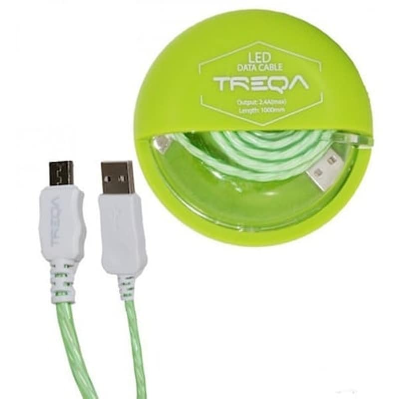 OEM Καλώδιο δεδομένων Treqa Ca-8511-v8 Usb to Micro-usb Led 2.4A 1m - White