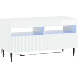 Έπιπλο Τηλεόρασης με LED VidaXL από Επεξεργασμένο Ξύλο - Γυαλιστερό Λευκό