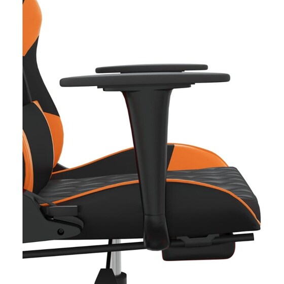 Καρέκλα Gaming VIDAXL 345528 με Υποπόδιο από Τεχνητό Δέρμα - Μαύρο image 7