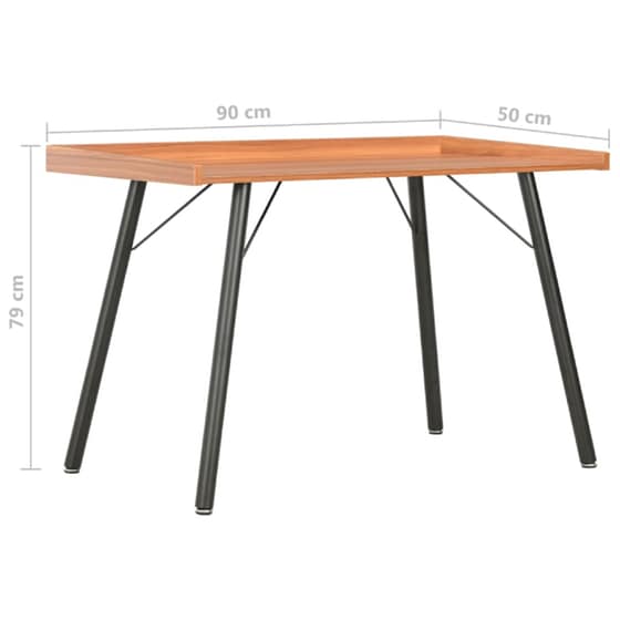 Γραφείο Μελέτης VidaXL από Μοριοσανίδα 90x50cm - Μαύρο/Καφέ image 5
